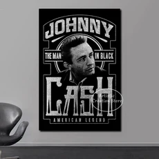 유명한 조니 캐시 기타 미국 농촌 음악 가수 포스터 레트로 캔버스 인쇄 벽 그림 거실 예술 홈 장식, 04 20X30cm Unframed, 22 m