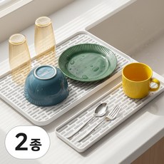 사무실 텀블러 건조대 식기건조트레이 미니 싱크대 컵건조대, 2개, 그레이소형, 1단