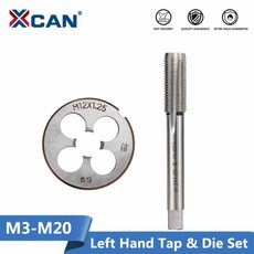 XCAN 2pcs M3 M6 M8 M10 M12 M14 M16 M18 M20 왼손 기계 탭 다이 세트 미터 나사 스레드 탭 드릴 머신 플, 06 2pcs M6x1.0 Set, 1개