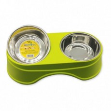 에띠 더블식기 라임 강아지 고양이 밥그릇 식기 물통 용품 식기 개 2구 밥그릇 애견 강아지 고양이 dew+71477dq