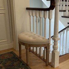 베드벤치 북유럽 침대 벤치 쇼파 40X30X46CM아이보리 엔틱 카페 대기 침실 스툴 의자, 베 색 라썸반원70 35 46센티