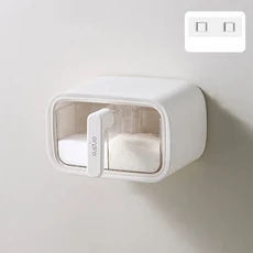 벽걸이 양념 보관함 (숟가락 포함) 투명 무타공 밀봉 방습 향신료, 04 Style 4