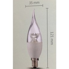樂亮 LED蠟燭燈泡 E14小螺口 E27拉尾水晶尖泡 5W節能吊燈光源, 1個, 拉尾,黃光, 暖色