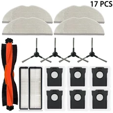 드리미 모바 S10 / 플러스 로봇 클리닝기 액세서리 먼지 봉투 메인 사이드 브러시 천 HEPA 필터 예비 부품, 01, 19 17피스