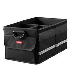 러버메이드 자동차 23 트렁크 액세서리용 수납함 3칸 커버 정리함 다칸 접이식 포함 23, XLarge, Black