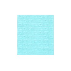 3D立體磚紋壁貼 70x77CM DIY裝飾牆貼 隔音泡棉, 1個, 加厚款天藍 8mm【超取上限5片】, 加厚款天藍