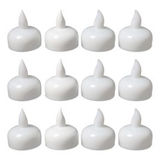 shangren 12PCS LED 부동 촛불 불꽃 방수 티 라이트, 차가운 흰색, 작은, PP
