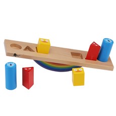 (다르담) 정서 발달 교구 동물 도형 무지개 시소, 1개