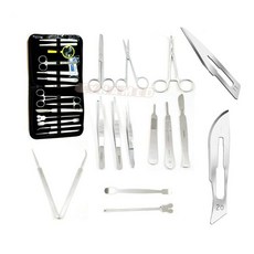 Cynameed 44Pcs 고급 해부 키트 - 생물학 및 수의학 학생 - 해부학 실험실 식물학 동물 개구리 등 해부 키트. 스테인리스 스틸 메스 나이프 손잡이-30 칼날지퍼 케