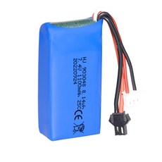 7.4V 1100mAh 2S LiPo 배터리 25C 고방전 JST 잭 WLtoys A959 A979 RC카 보트 호환 903048, 1개, (BT) 7.4v 1100mah(XH.JST)(블루)