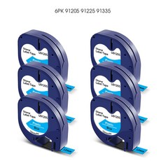 라벨프린터 휴대용 Dymo LetraTag LT-100H 프린터 수동 라벨러 LT100H 라벨링 기계 LT 12mm 테이프 91201 호환, 6PK 91205