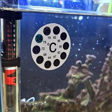 온도스티커 어항 온도계 온도 스티커 원형 붙이는온도계, 단품