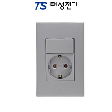 태성전기 르그랑 아펠라 실버 스위치부착 1구 콘센트, 1