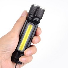 작업용 충전식 후레쉬 랜턴 줌 COB 손전등 충전용 자석 캠핑 led, 1개, COB줌후레쉬+충전케이블