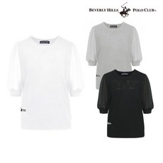 비버리힐스폴로클럽 여성 히아신스 빅로고 니트 반팔티 TK408 _ 590042