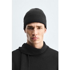 ZARA BASIC KNIT BEANIE - Black 3166/322/800