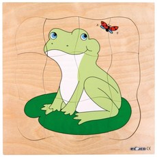 educo 四層拼圖之成長系列 青蛙 木製玩具 4歲以上適用, 31片, 1組