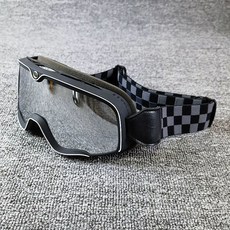 바이크 고글 오토바이 스포츠 스쿠터 오픈페이스 헬멧 호환 검정테 화이트엣지 변색 실버, 1개, 화이트 실버 체커보드 스펙클 투명 포함