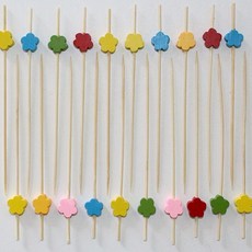 꼬지 데코레이션 칼라꼬지 캐릭터꼬지 9cm 만들기재료, 꽃꼬지, 1개