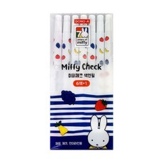 동아 미피 체크 색연필 6+1 7본 세트