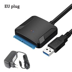 USB 3 0 to SATA 컨버터 2 5인치 HDD SSD 외장 케이블 5Gbps 12V 전원 어댑터, USB 3.0 to SATA…SATA 컨버터 (유럽형)