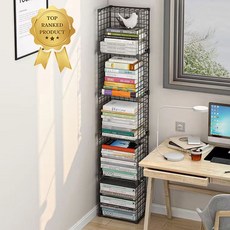 Fowod 다용도 수납 책꽂이 수납장 간편 스탠드 철제 책장 선반, 5단, 블랙