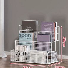 학습트롤리 철제 이동식 북웨건 책상 1단 블랙 북트롤리 3단 고정식 / 중형, 1개, O. 화이트 3겹 대형 바닥형