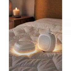 뮤트온 울음감지센서 아기 백색소음기 수면교육 수유등, 아이보리