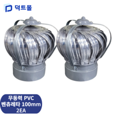 무동력 벤츄레타 흡출기 회전식 바람개비 정화조 화장실 배기 가스배출기 벤츄레이터, 2개