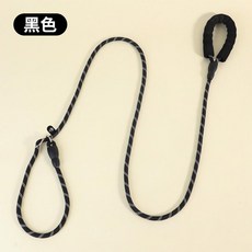 泡棉手柄反光遛狗繩 中大型犬牽引繩, 黑色, 1個
