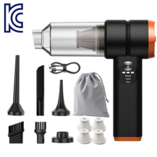 케이엠 4000mAh 12000Pa 초강력파워 미니 가정용 차량용 청소기, 블랙