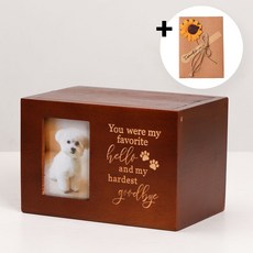 [NABIYA 반려동물 메모리얼스톤 보관함] 동물 장례 유골함 (고양이 강아지 반려견 애견 유골 스톤 추모함), 1세트, 브라운
