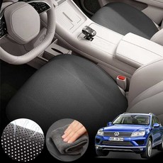 폭스바겐 투아렉(뉴)(15~18) 3.0TDI (CAS) 차량용 초슬림 통풍 시트 커버 블랙 2개 세트
