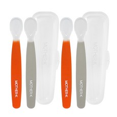 마더케이 실리콘 이유식 스푼 2p + 케이스, 혼합 색상, 2세트