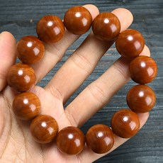 太行崖柏玉化糖心料手串 - 陳化紅高油密2.0佛珠 - 濃鬱香味, 18mm*13顆精品, 1個