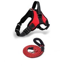 강아지용 방수 견인 Harness, 1개, 레드 가슴 스트랩 + 레드 스트랩