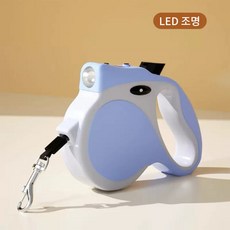 까미네 LED조명 강아지 리드줄 꼬임방지 이탈방지 원터치 자동 LED조명 리드줄 목줄, 1개, 블루 그레이