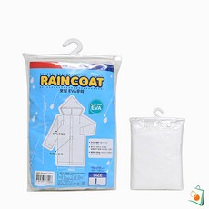 OS EVA 우의 L 화이트 투명우의 성인레인코트
