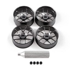 Abendor 금속 1/24 1/28 RC 자동차 드리프트 휠 4개 [2N+2W] Mini-Z BBS Mini-Q HGD1 Mini-D DRZ Wltoys K969 K989, 2.5 Degree, 티타늄