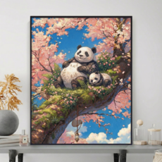 조이제이 36종 40x50 쉬운그림그리기 DIY 유화그리기세트 명화그리기, 034 판다가족, 1세트