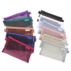 Kinhshion 網格筆袋 多色可選 輕巧便攜 學生文具收納必備, 經典配色｜黑色【大款】, 1個