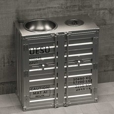 스탠드 세면대 빈티지 컨테이너 커스터마이징 로고, 블루/80x42 높이85cm(수전 제외), 1개