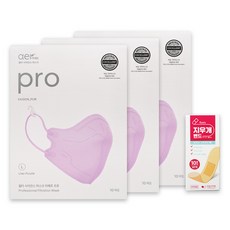 아에르 프로 라일락 퍼플 대형 10매 x 3박스 방진마스크 컬러마스크 +밴드골드플러스 지우개밴드 10매 멸균밴드, 라일락 퍼플 대형 10매 x 3박스 +지우개밴드 10매, 1개