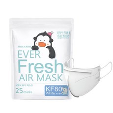 KF80 초소형M 에버프레쉬 에어 새부리형 어린이용 마스크 지퍼백, 25매입, 1개, 화이트