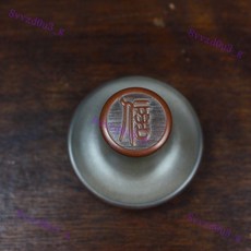 坭興陶茶壺底墊蓋置蓋託底座杯託 家用蓋碗蓋託茶蓋託, 1個, 信字蓋置高度約4厘米