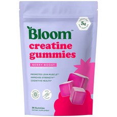 Bloom 크레아틴 모노하이드레이트 젤리 1회 제공량당 5g 운동 근력 인지 건강 및 마른 근육 지원을 위한 무설탕 글루텐 프리 GMO 프리 베리 부스트 젤리 36개, Bloom 크레아틴 모노하이드레이트 젤리, 1회 제공량, 1개, 36정