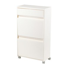 수납하마 폭좁은 틈새수납장 이동식 슬림장 다용도 수납장, 화이트, 1개