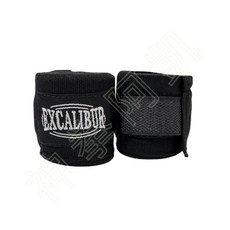 【神拳阿凱】Excalibur 1558 拳擊手綁帶 手繃帶 纏手 300cm 紅/藍/黑/紫/黃/粉/白, 1個, 黑, 黑