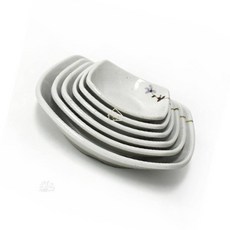 멜라민 샤링 사각구프 예쁜그릇 꽃접시 식당접시, 도라지 샤링사각구프 SJ-5003