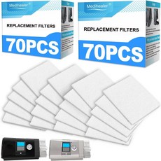 Medihealer 메디힐러 CPAP 에어센스10 에어커브10용 교체 필터 소모품 70피스 x 2